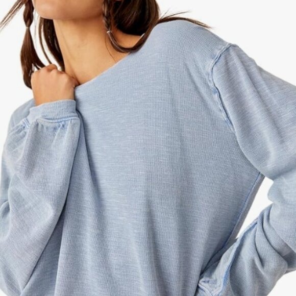 Oversized Knit Soul Song Tee In Huron Blue - Picture 3 of 6